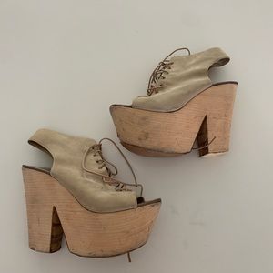 Giuseppe Zanotti wooden platform sandals